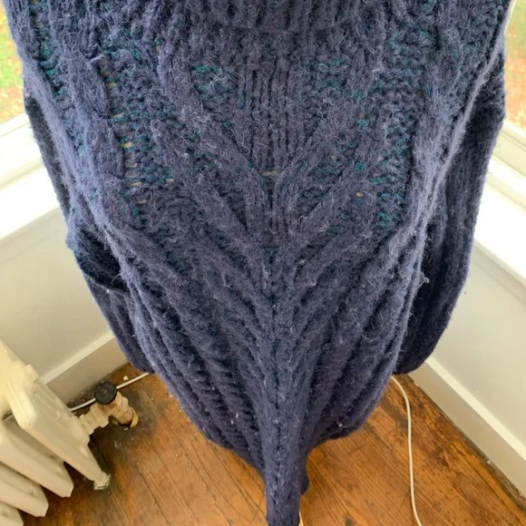 FREE PEOPLE *RARE*midi thick soft alpaca cabled turtleneck sweater dress - Picture 7 of 14